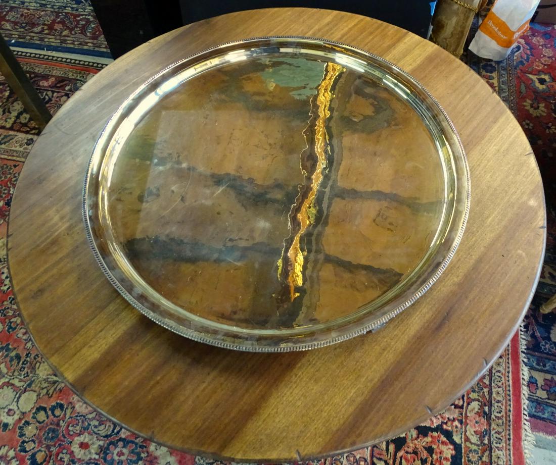 RALPH LAUREN BANQUET SIZE CIRCULAR SILVERPLATE FOOTED (1 of 5)