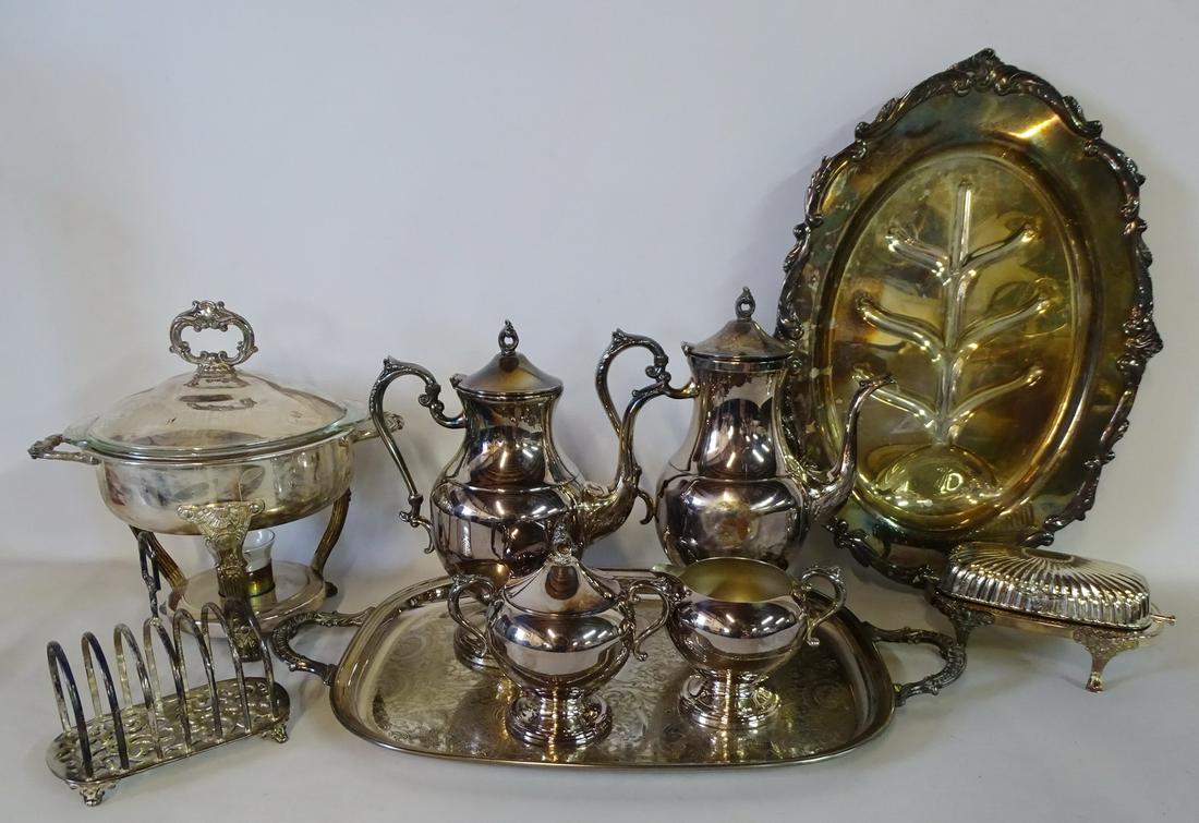 ASSORTED LOT SILVERPLATE INC. COVERED BUTTER DISH; (1 of 8)