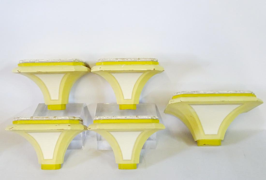 5 PAINT DECORATED WALL BRACKETS 7.25"H 13.5"W 7.5"D (1 of 6)