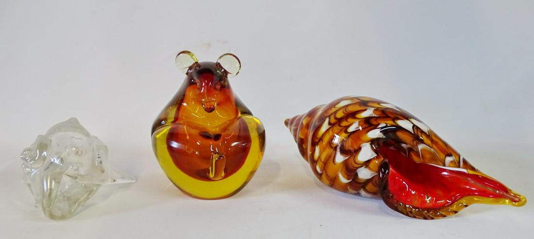 3 PCS. MID CENTURY ART GLASS INC. ALVIN MOUSE 7"H (1 of 4)