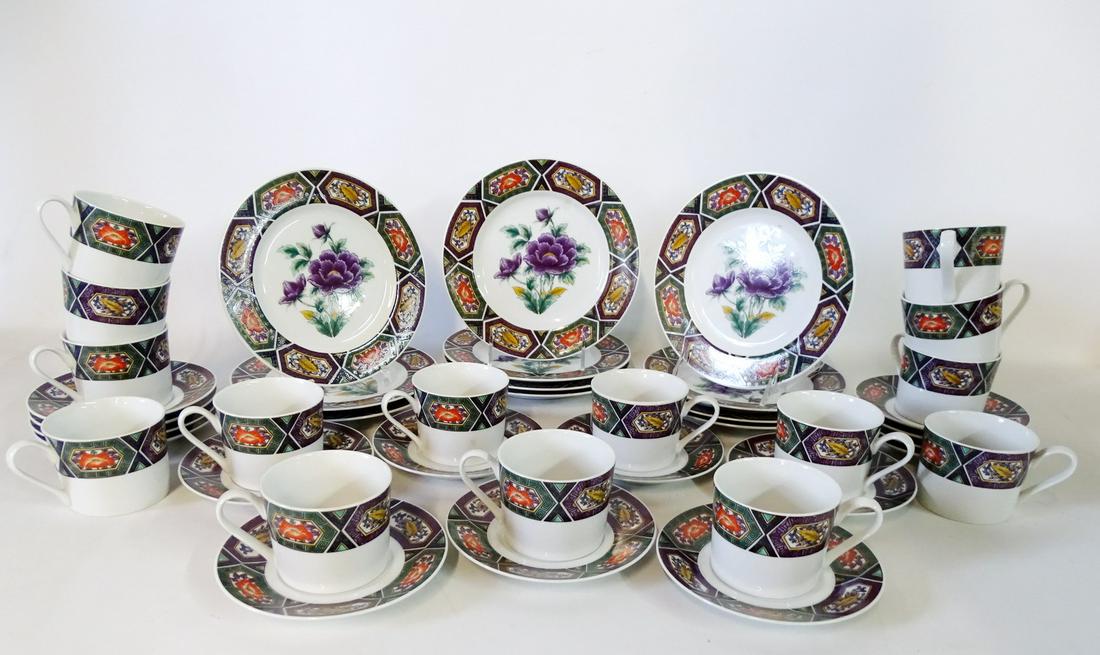 GEORGES BRIARD AMETHYST KUTANI DESSERT SET (3 CUPS: GEORGES BRIARD AMETHYST KUTANI DESSERT SET (3 CUPS LOST)