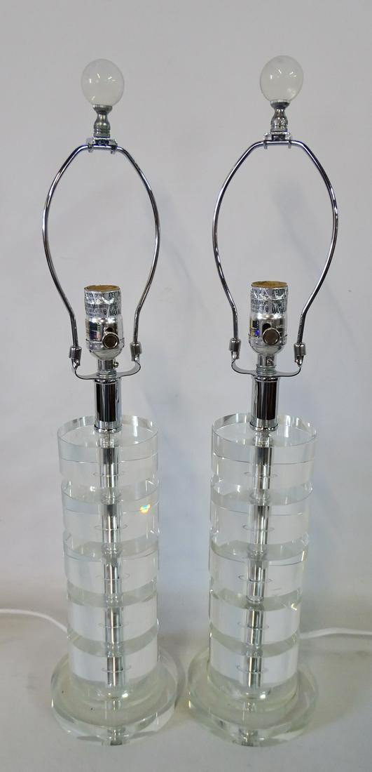 PR. LUCITE TABLE LAMPS 24.5"H (1 of 3)