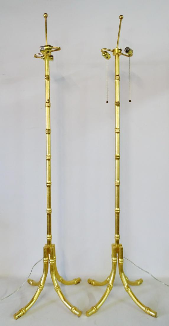 PR. BAMBOO FORM METAL FLOOR LAMPS 64"H (1 of 5)