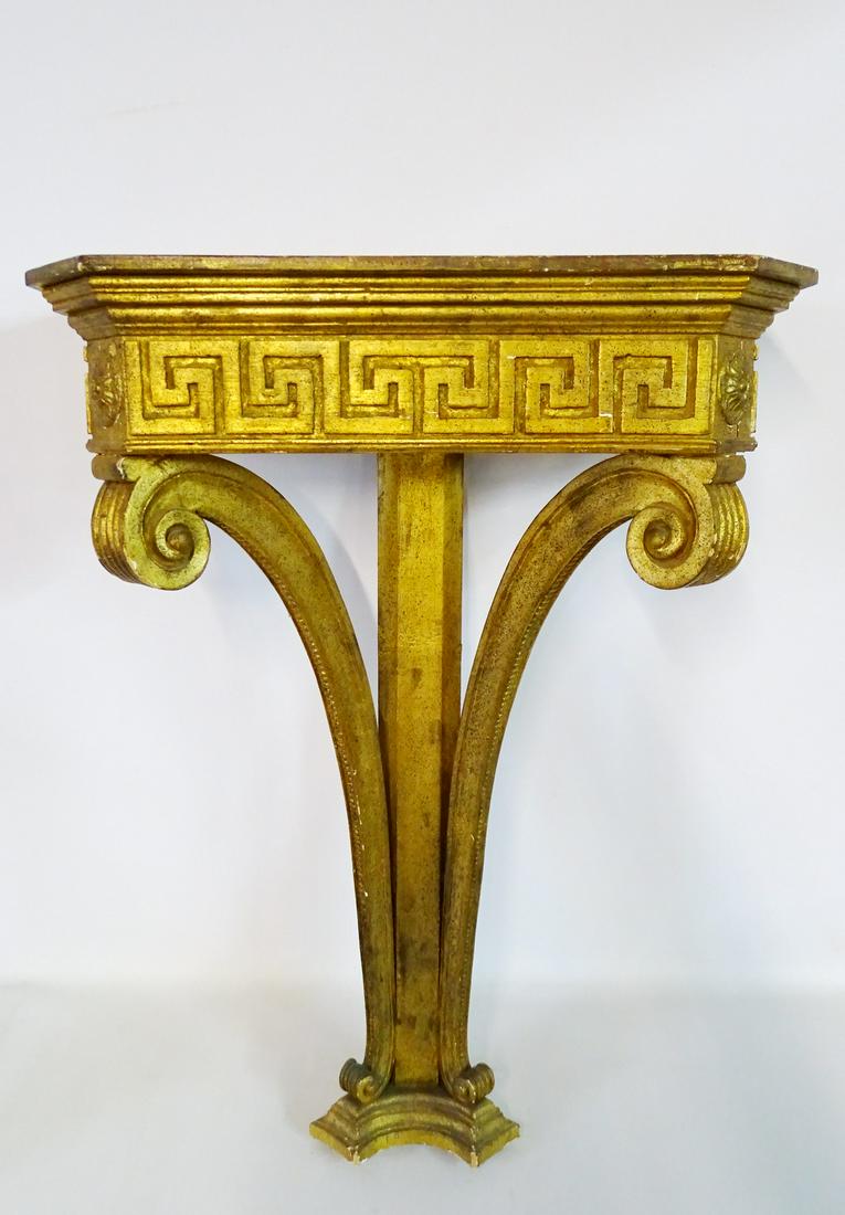 ITALIAN GILT CONSOLE 34"H 23"W 10"D: ITALIAN GILT CONSOLE 34"H 23"W 10"D