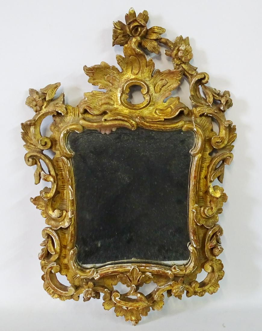 ANTIQUE GILT WOOD MIRROR 21.5"H 14.5"W: ANTIQUE GILT WOOD MIRROR 21.5"H 14.5"W