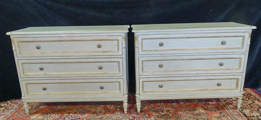 PR. PAINTED CONTEMPORARY LOUIS XVI STYLE  3 DRAWER (1 of 5)