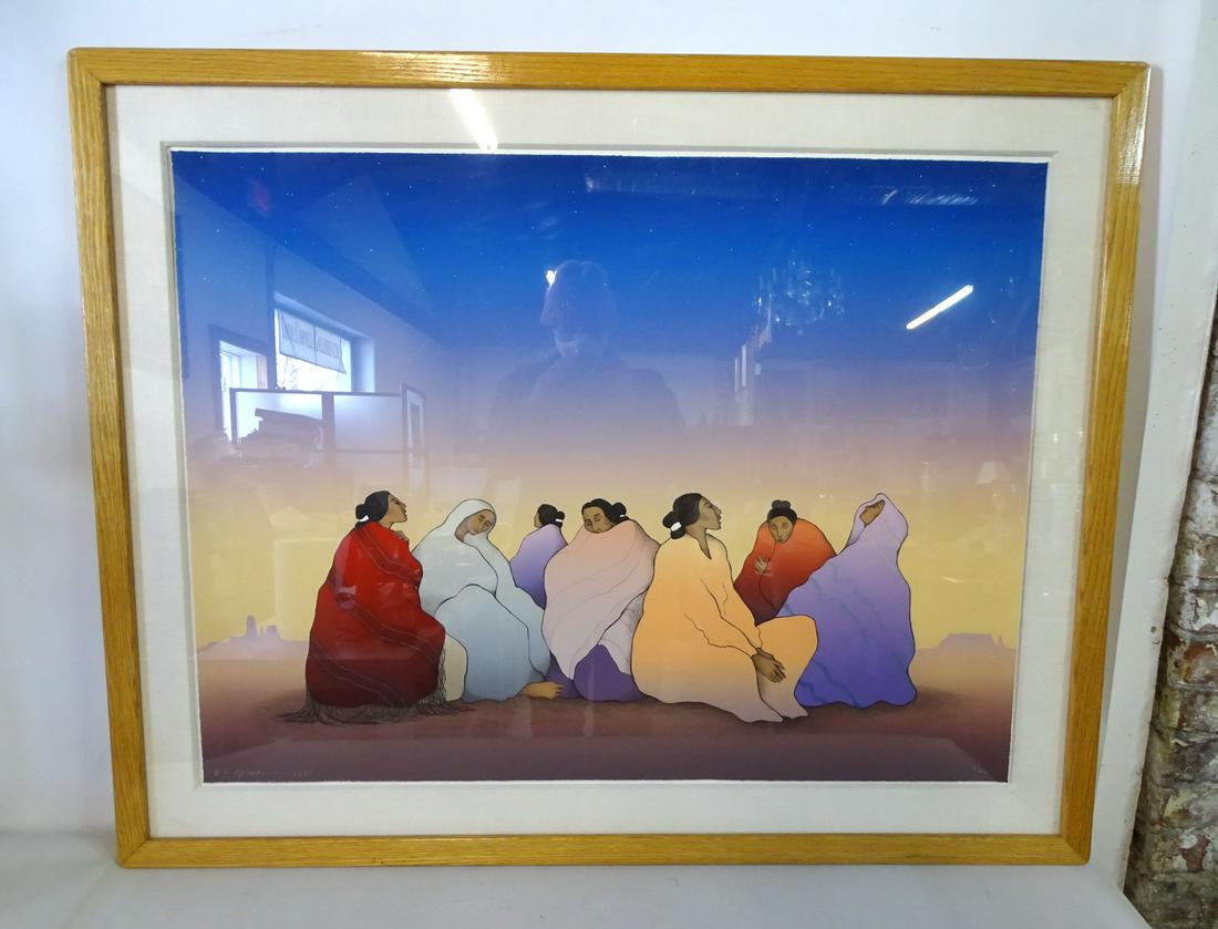 R.C. GORMAN SGN. PRINT"DESERT TWILIGHT" 30X40" (39X49" (1 of 5)