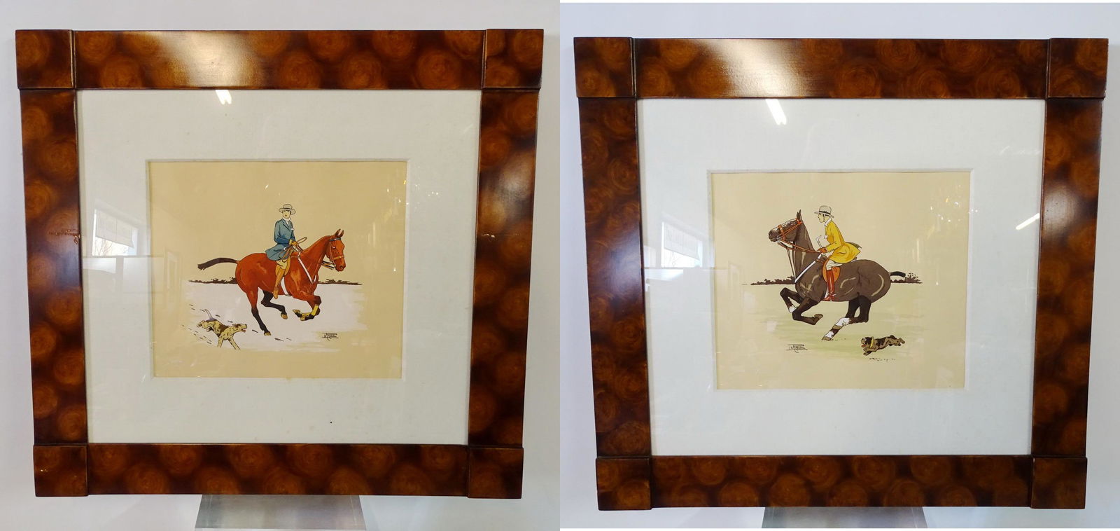 LE RALLIC FRENCH ART DECO LADY EQUESTRIAN PRINTS 12X14" (1 of 11)