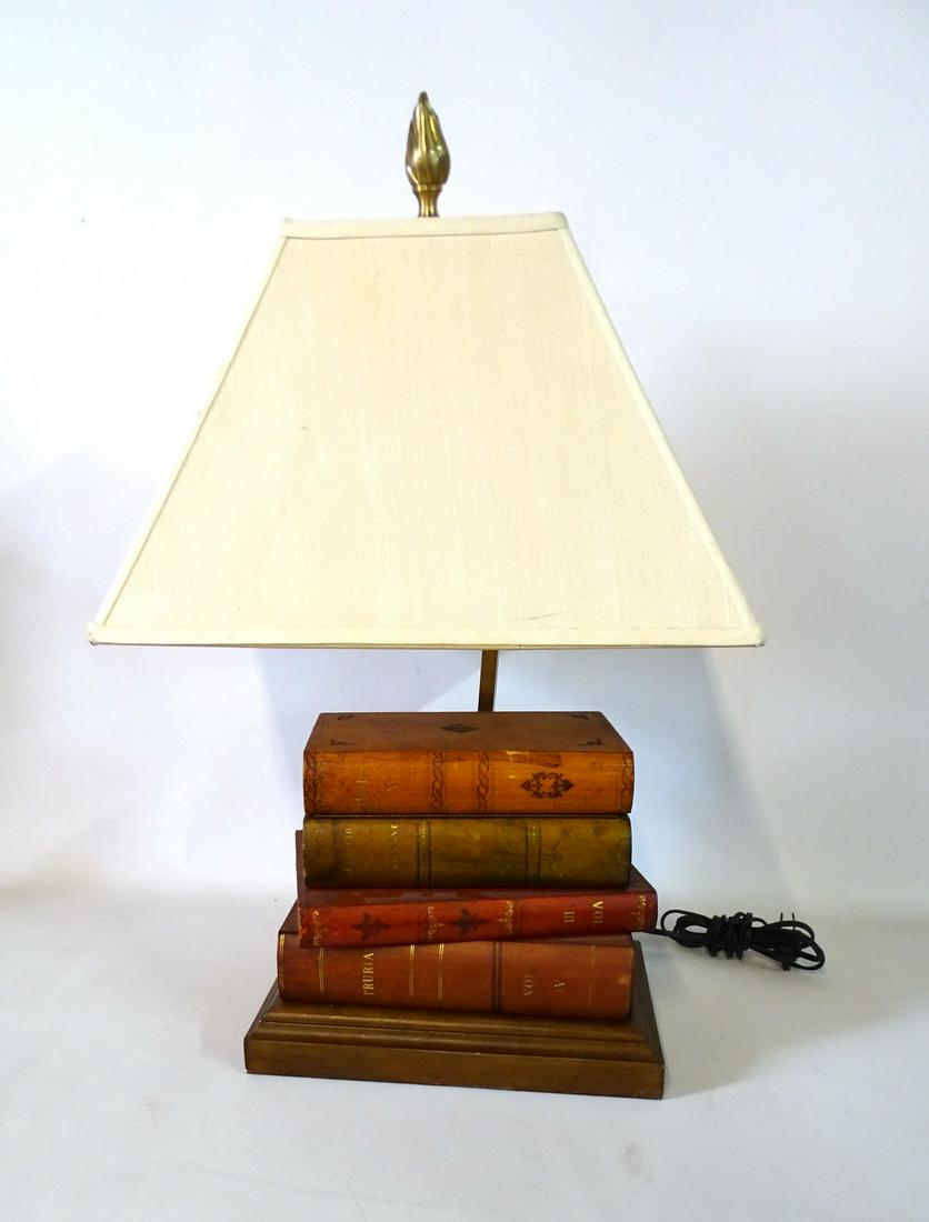 LEATHER BOOK TABLE LAMP 26" X 17" X 11" (1 of 5)