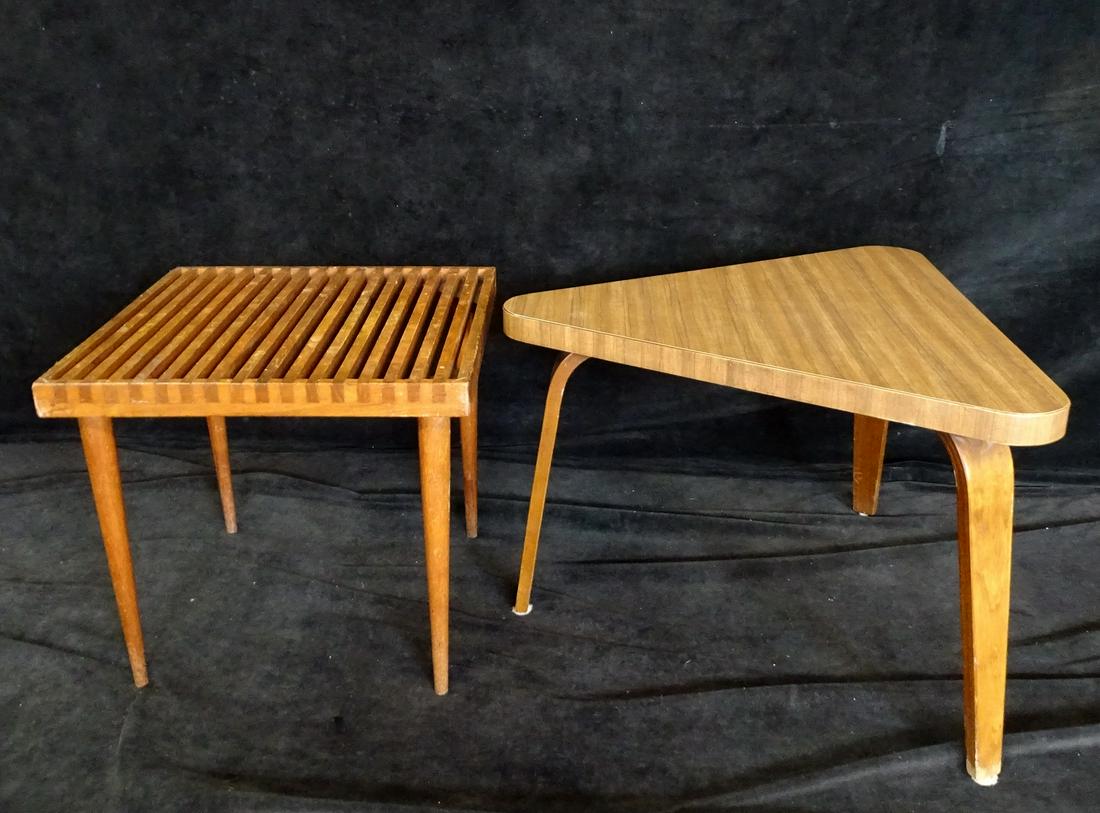 2 MID CENTURY TABLES: 1 THONET,  17" X 24.5" X 22" (1 of 4)