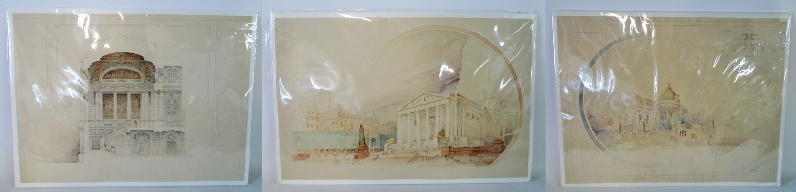 3 GEORGE LICHT SGN. WATERCOLOR ARCHITECTURAL RENDERINGS (1 of 11)