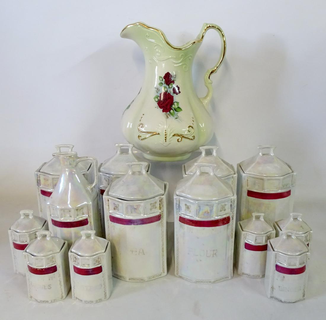 PRUSSIAN VASE & GERMAN CANNISTER SET 11"H 9" DIA. VASE (1 of 6)