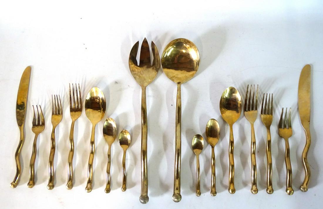 IZABEL LAM BRONZE FLATWARE SERVICE FOR 12 (1 of 4)