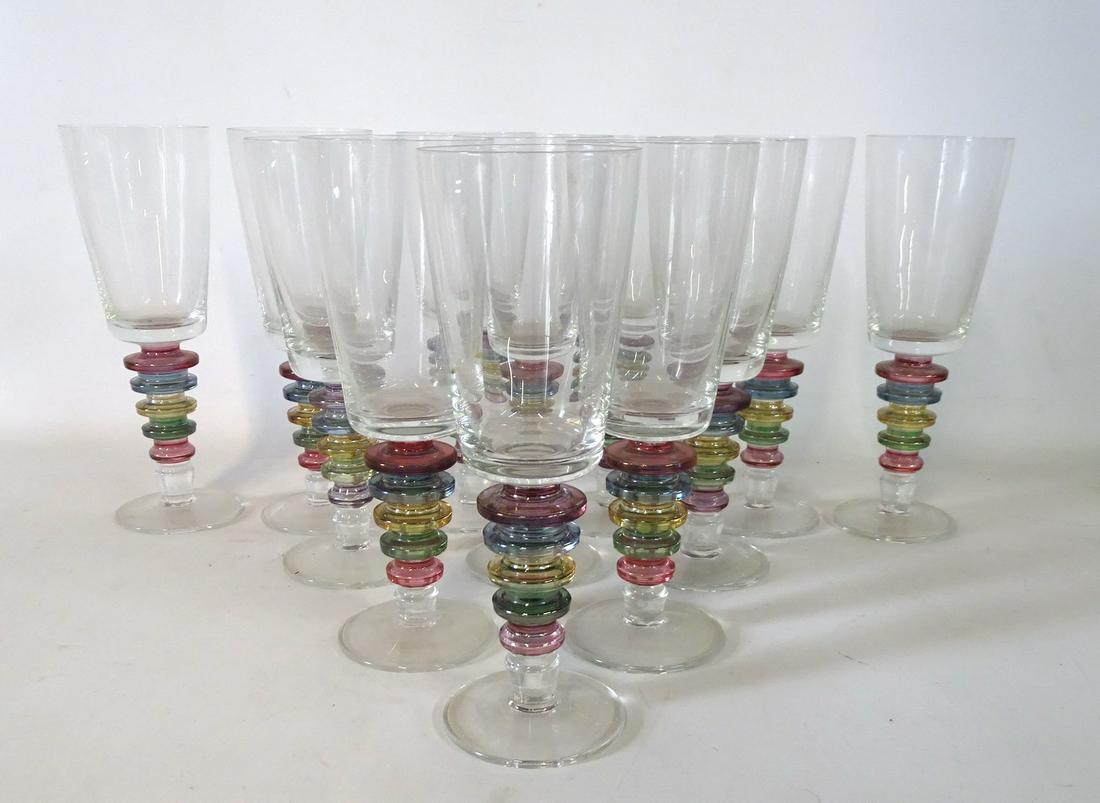 12 PCS. BLOCK CRYSTAL CARNIVAL STEMWARE (1 of 4)