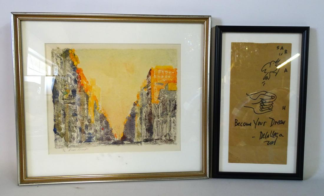 2 PCS. (1) PRINT SGN. REIST N.Y.C. & (1) DE LA VEGA (1 of 7)