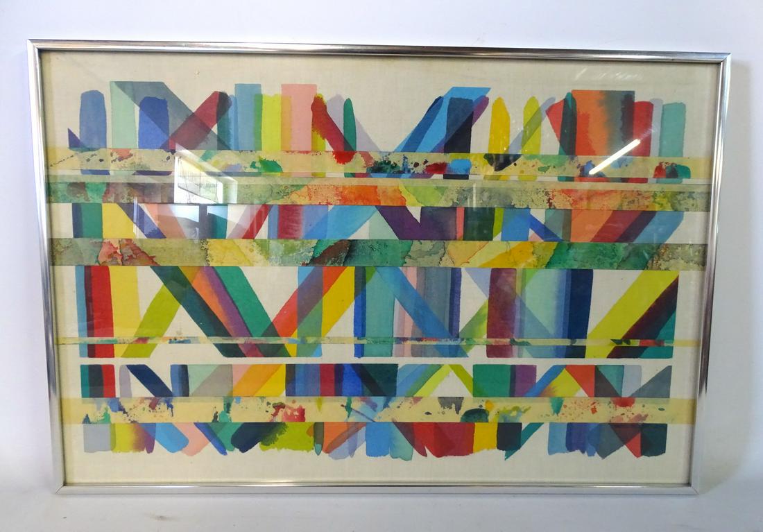 ABSTRACT MULTI-MEDIA SGN. MOLNER AT VERSO 16.5X24.5" (1 of 4)