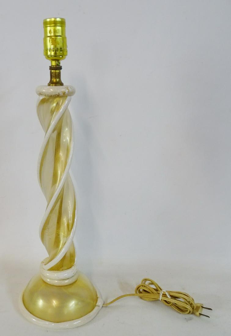 GOLD FLECKED MURANO GLASS LAMP 19"H (1 of 4)