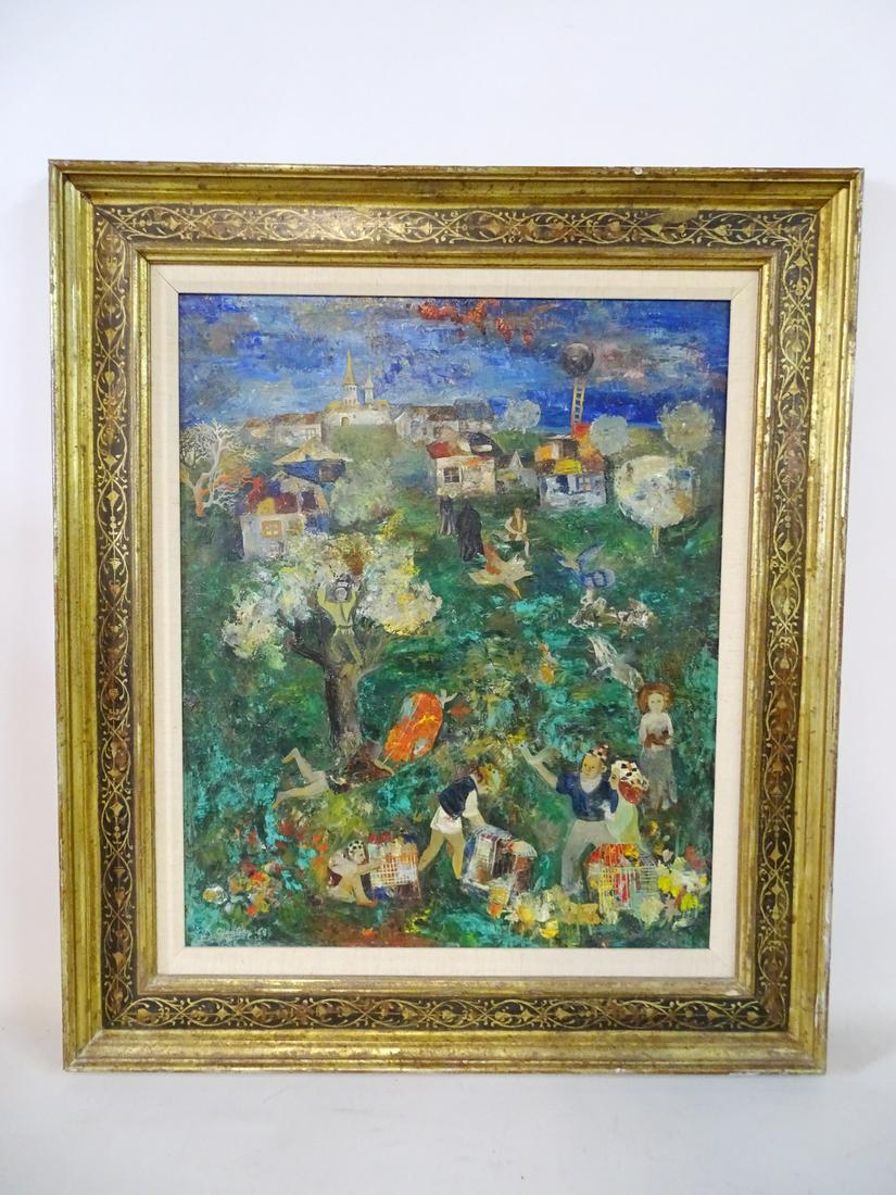 DIMITRIE GAVRILEAN SGN. OIL ON BOARD FIGURES IN A (1 of 9)