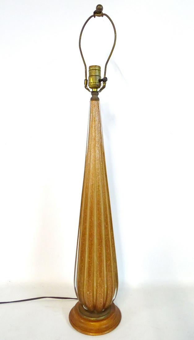GOLD FLECKED MURANO GLASS LAMP 26"H (1 of 3)