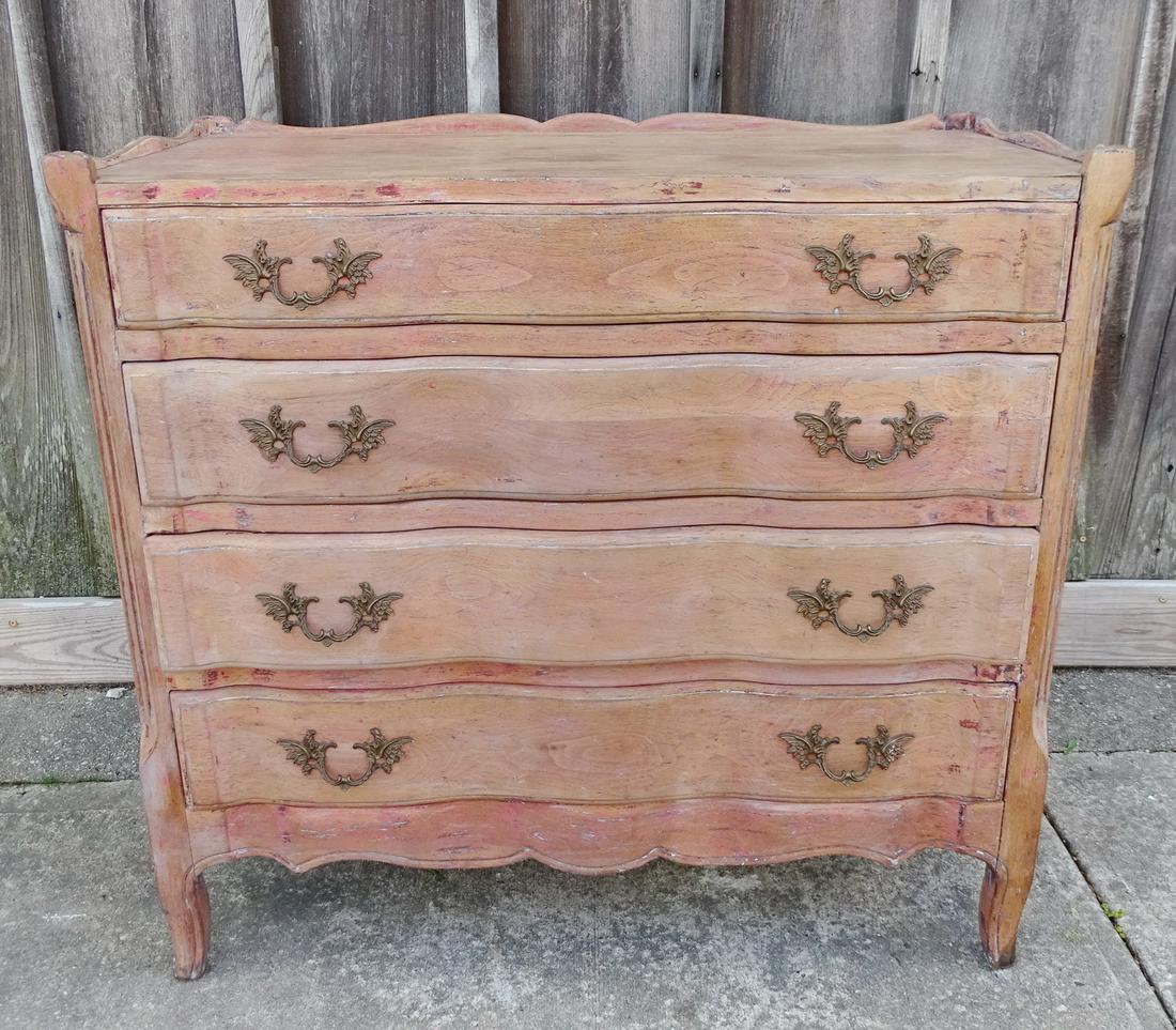 COUNTRY FRENCH STYLE 4 DRAWER CHEST 34.5"H 37"W 18.5"D (1 of 6)