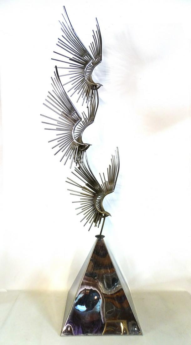 CURTIS JERE CHROME SCULPTURE 76"H (1 of 6)