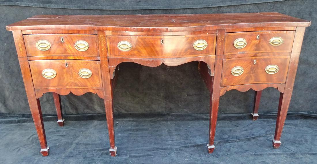 19TH C. INLAID MAHOGANY SERVER (1 of 9)
