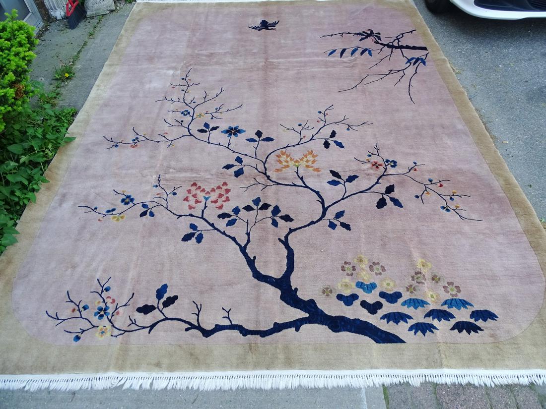 ANTIQUE CHINESE RUG (TREE OF LIFE)  9'2" X 11' 9" (1 of 10)