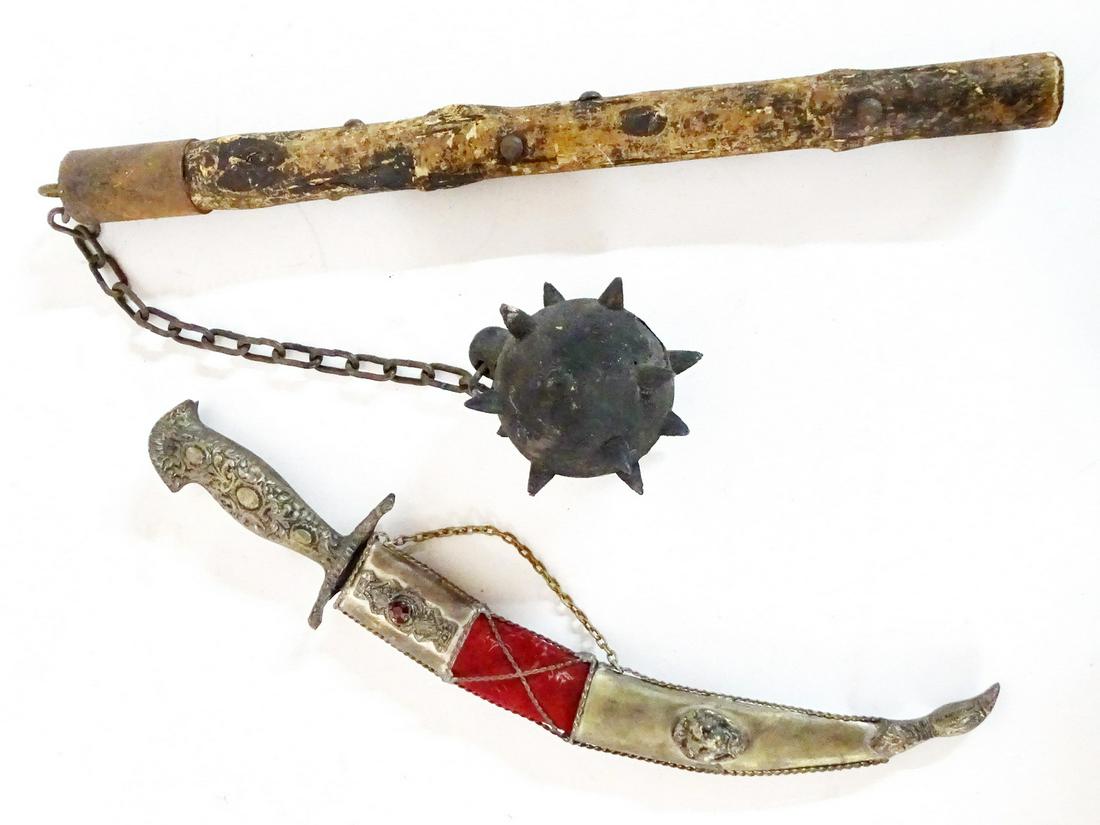 2 PCS. 1 ANTIQUE DAGGER & MACE (1 of 4)