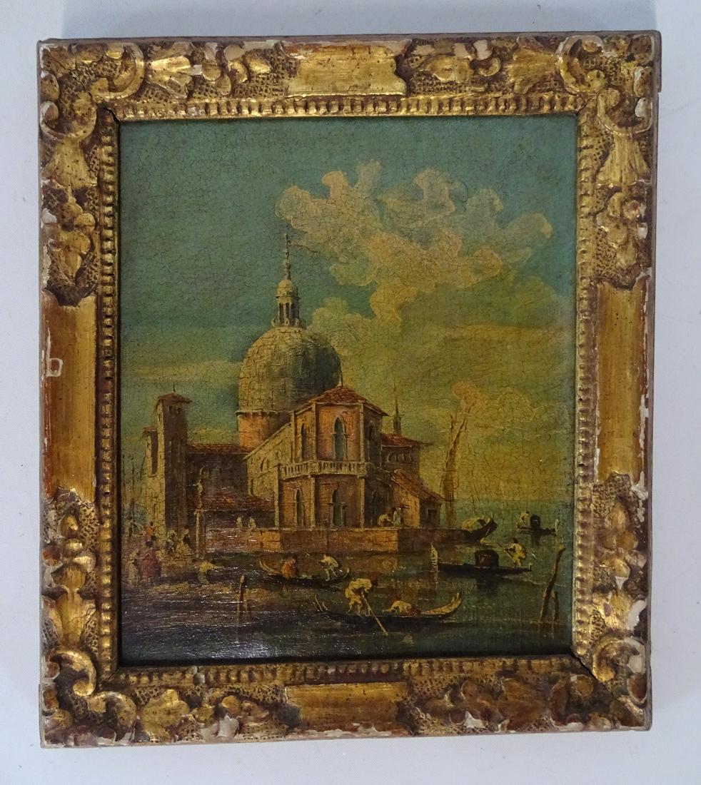 A. GROSSI SGN. OIL ON CANVAS VENETIAN LANDSCAPE 8.5X7" (1 of 6)