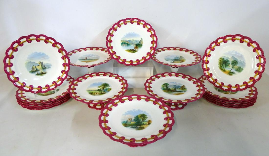 18 PCS. THOMAS LORD 1871 ENGLISH PORCELAIN FRUIT SET (1 of 9)