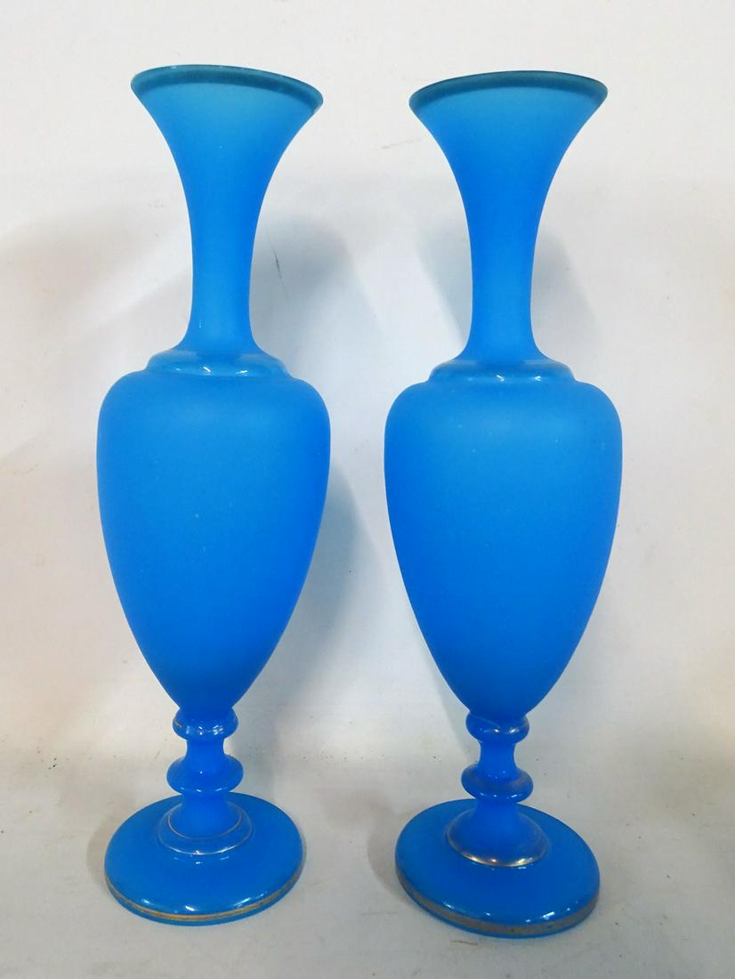 PR. BLUE OPALINE VASES 12.75"H (1 of 5)