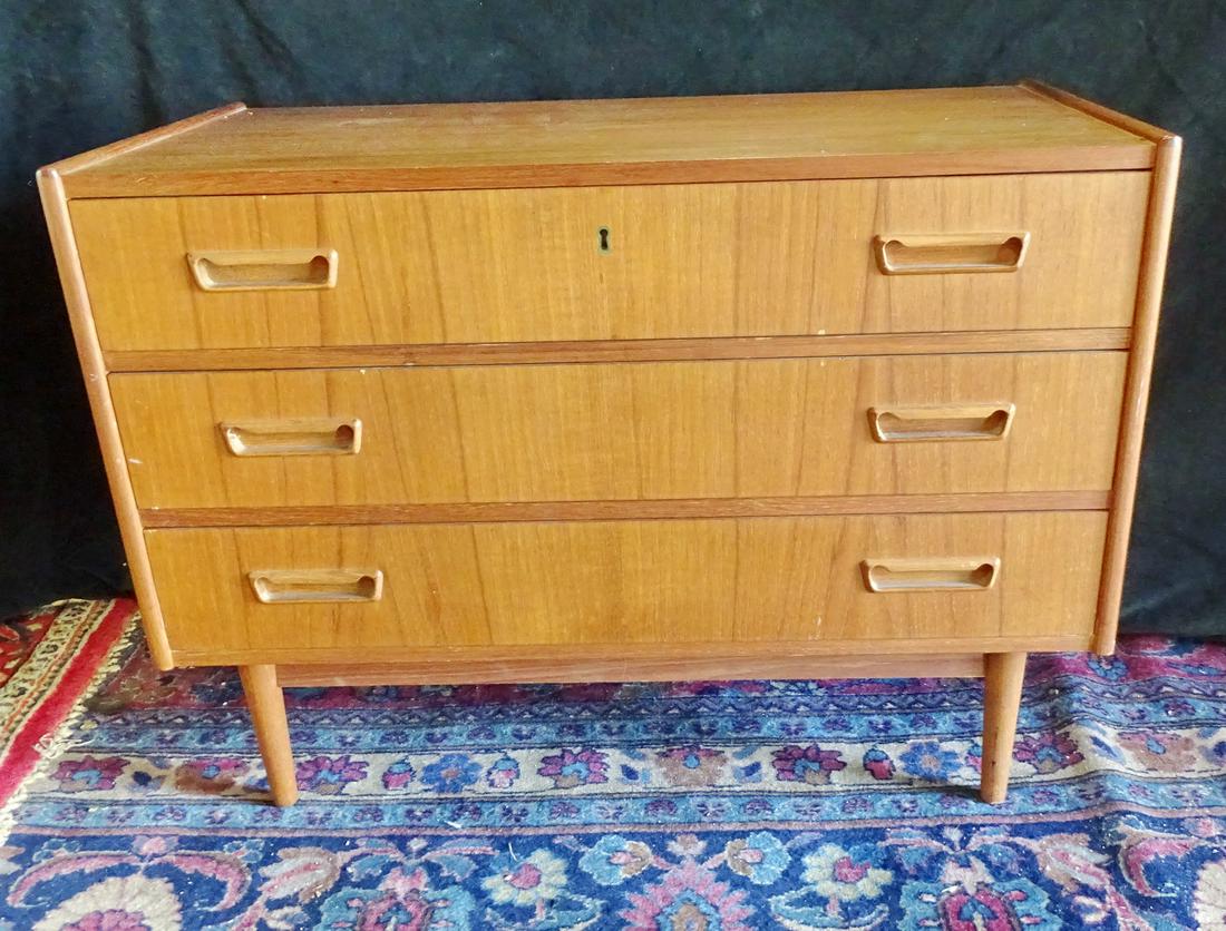 TIBERGAARD DANISH MODERN 3 DRAWER CHEST 25"H 33"L 17"D (1 of 3)