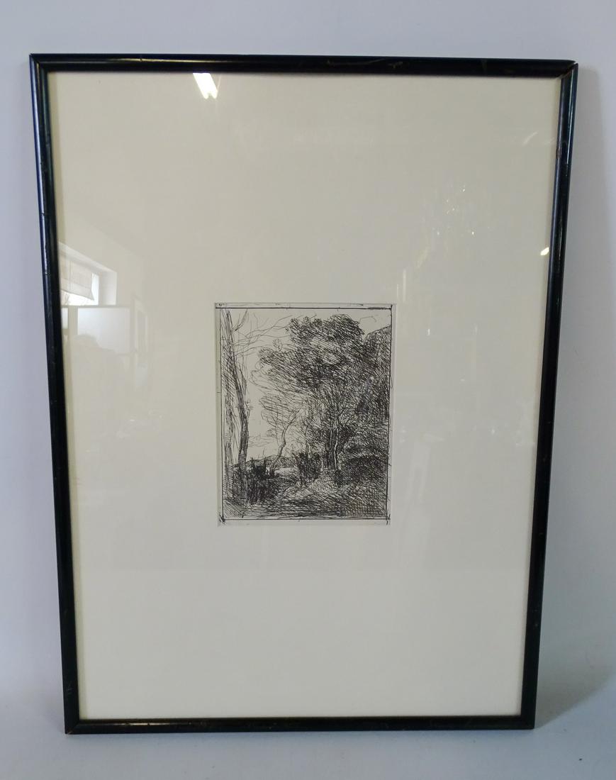 COROT CLICHÉ VERRE LANDSCAPE 7.5X6" (1 of 2)