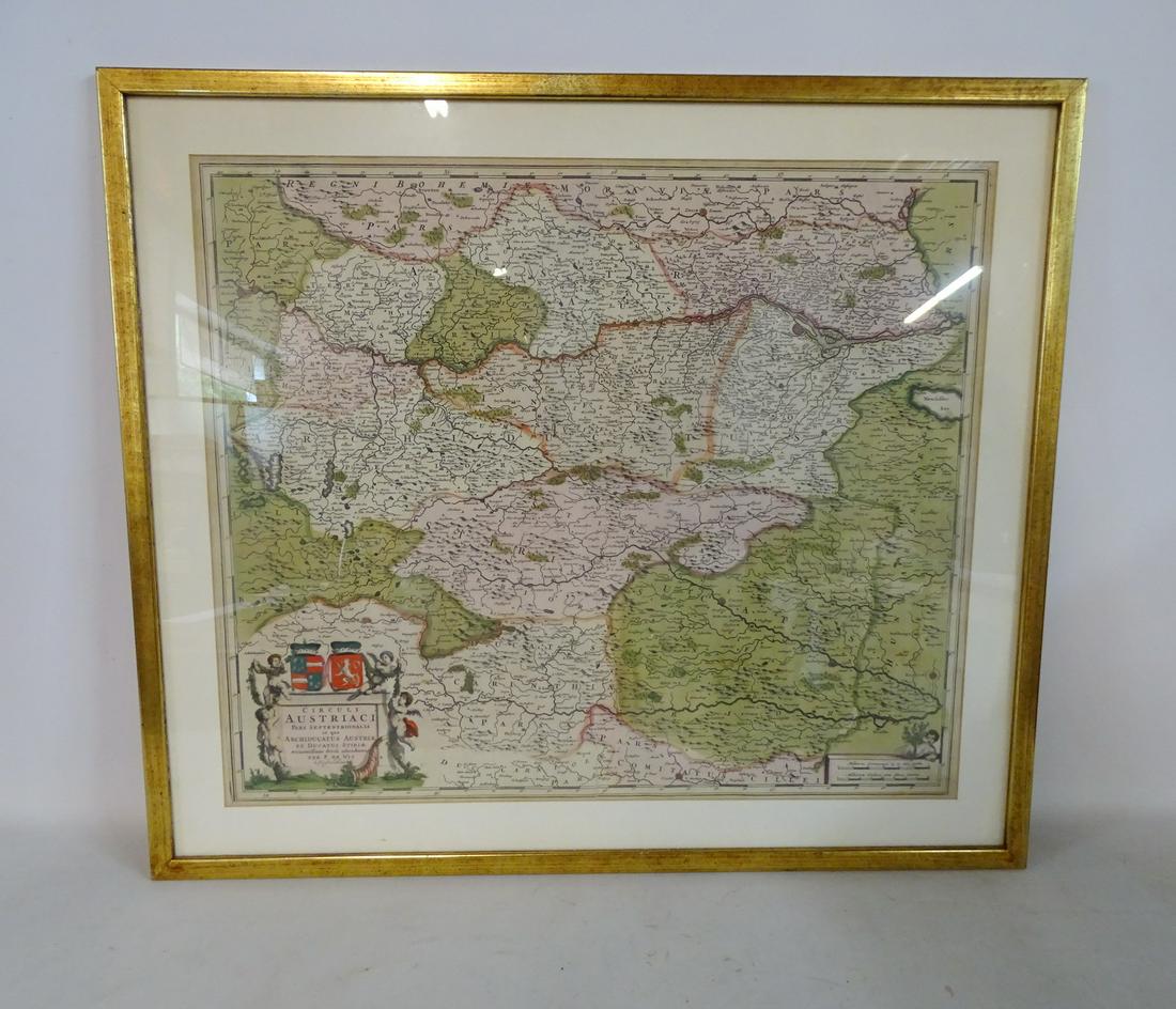 2 GILT FRAME MAPS AUSTRIA & BOHEMIA 24X28" (1 of 10)