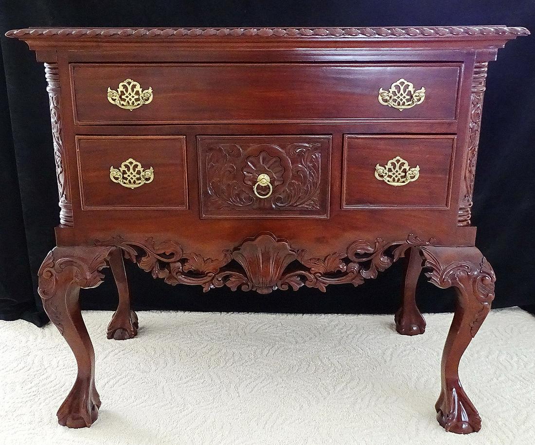 MAHOGANY CLAW FOOT NITE STAND 32" X 35" X 18": MAHOGANY CLAW FOOT NITE STAND 32" X 35" X 18"