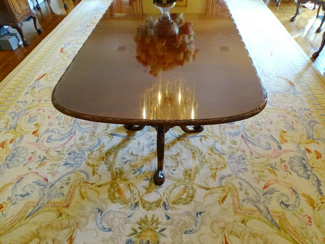 CHIPPENDALE STYLE TRIPLE PEDESTAL MAHOGANY BANQUET (1 of 11)