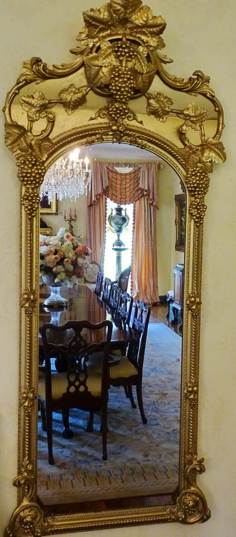 VICTORIAN GILT FRAME PIER MIRROR{GRAPE MOTIF} 81''X (1 of 10)