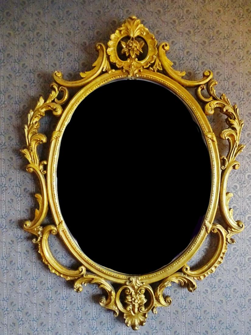 GILT FRAME OVAL MIRROR 44" X 32.75" (1 of 3)