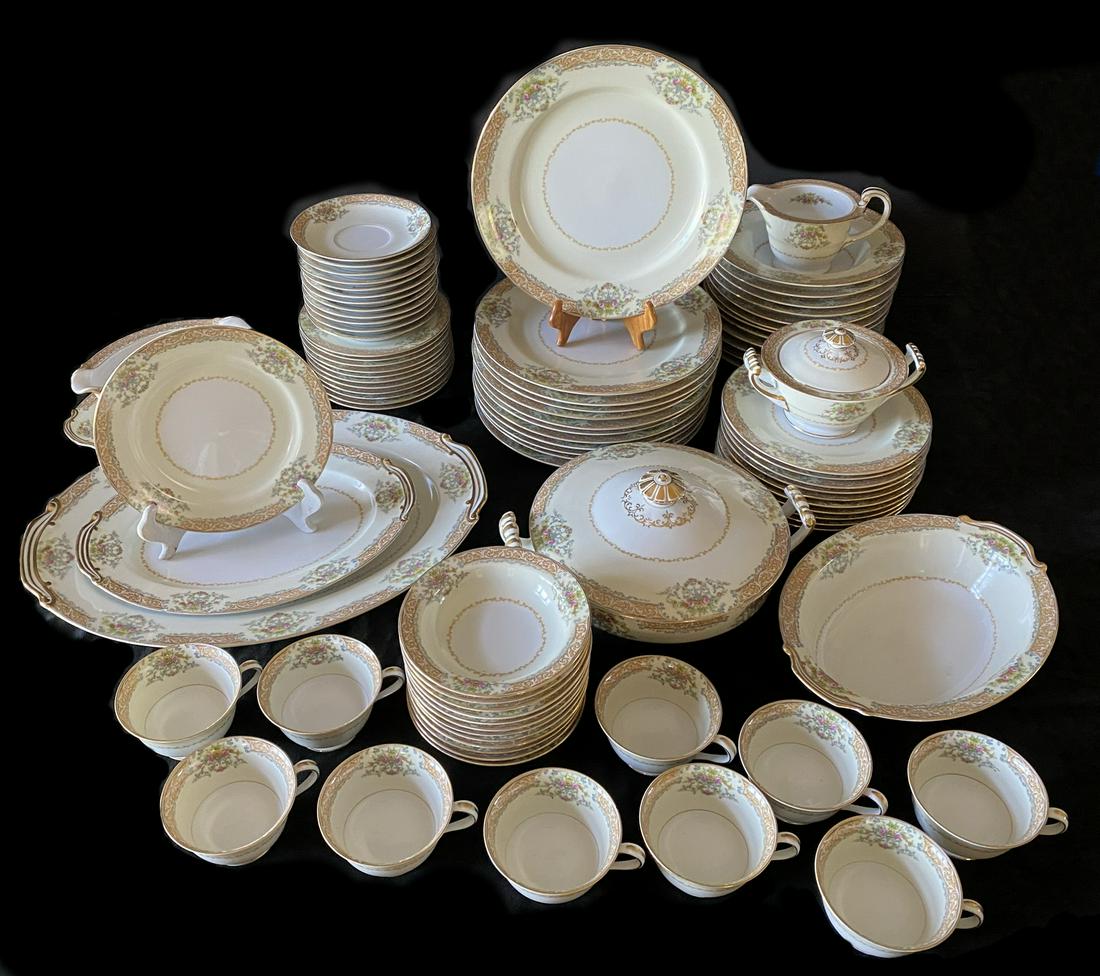 87 PC. PORCELAIN ROSE CHINA DINNERWARE SET (1 of 7)