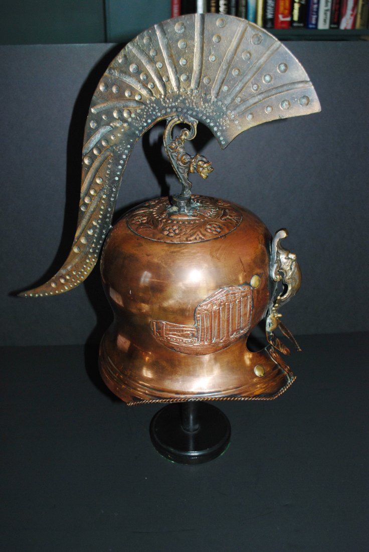 GREEK COPPER/BRASS HELMET: GREEK COPPER/BRASS HELMET