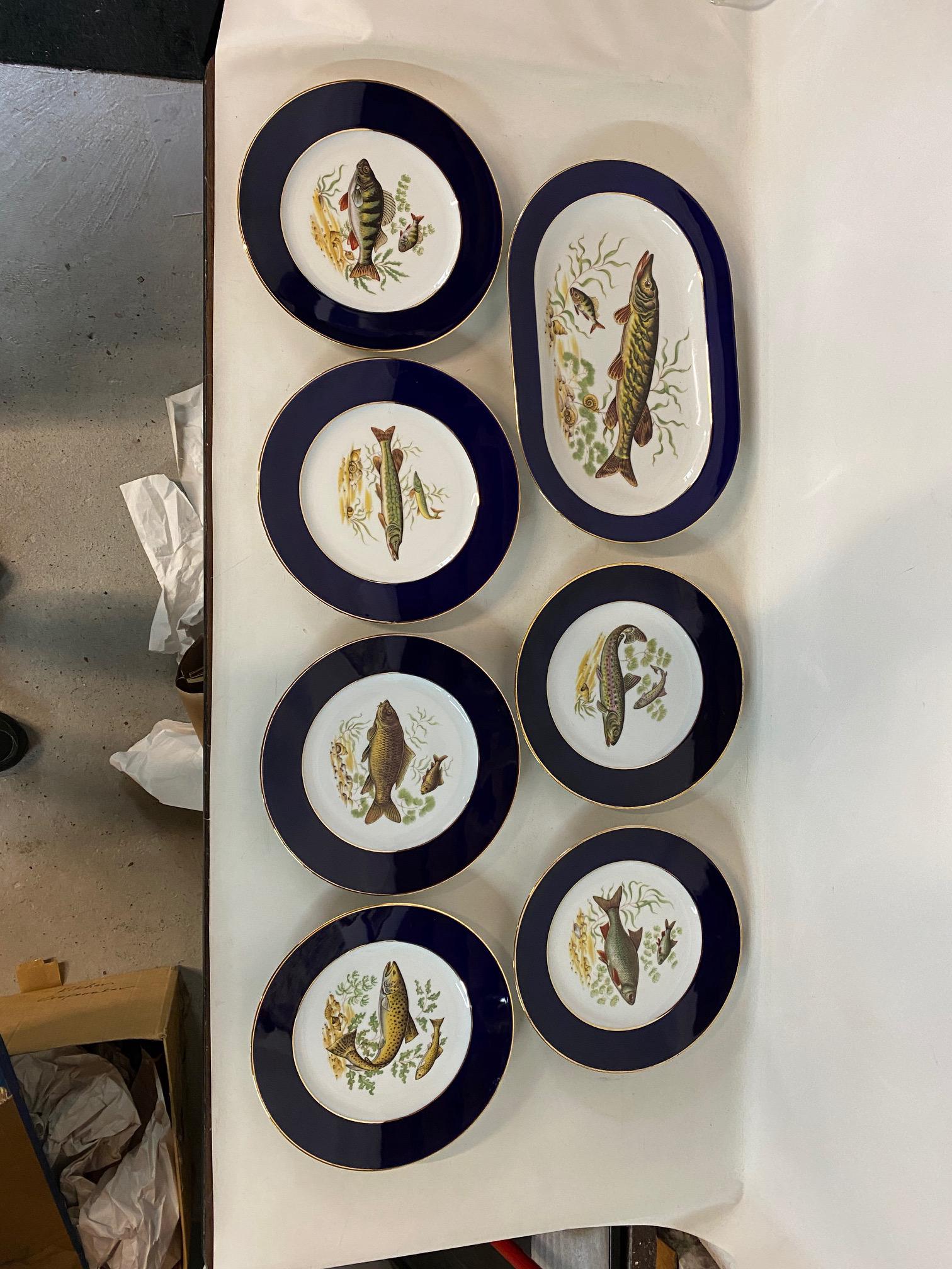 12 PIECE FISH SET SIGNED JKW W. GERMANY 16" X 10" (1 of 11)