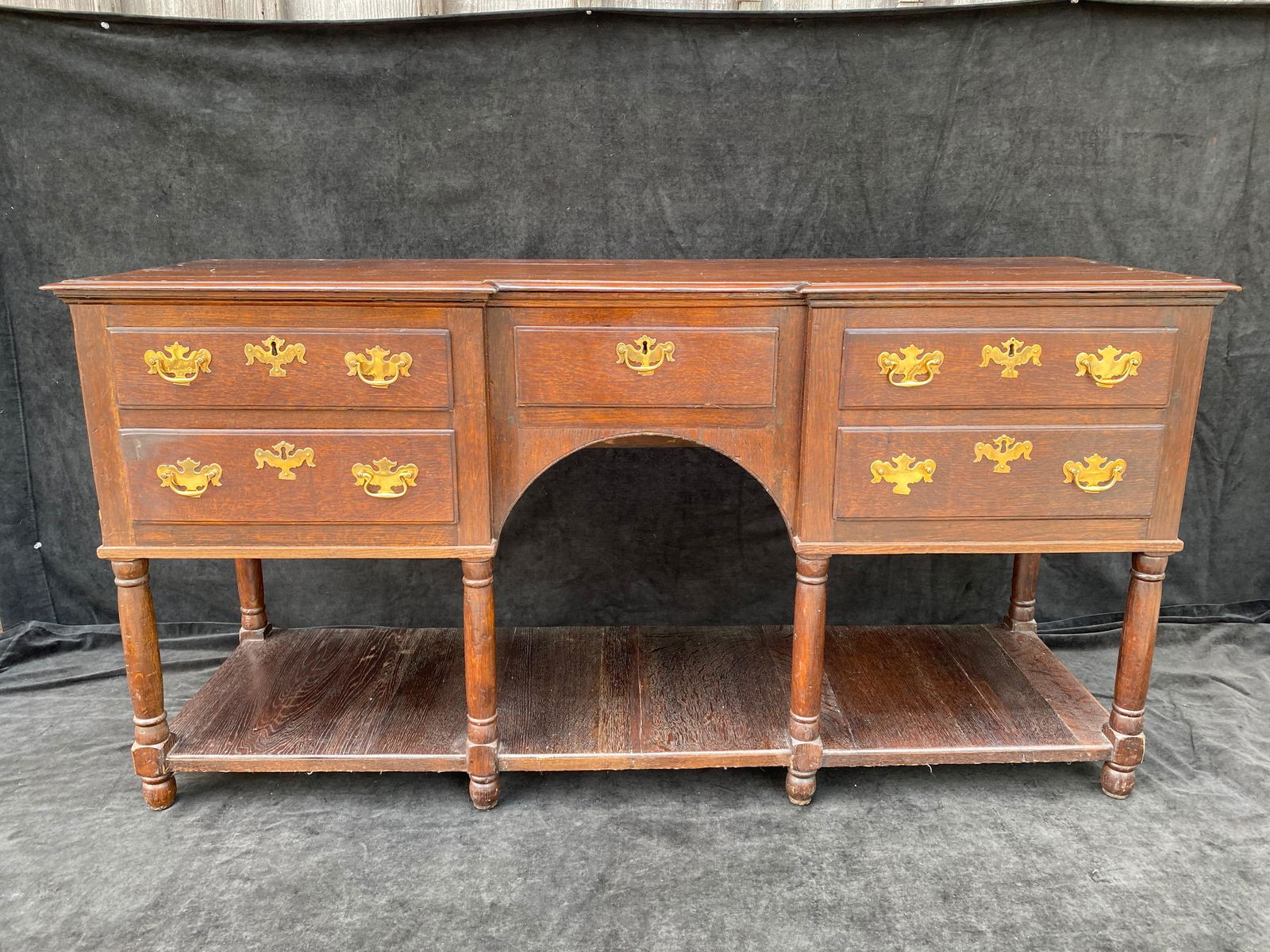 19TH CENTURY ENGLISH OAK SERVER  32" X 63" X 19" (1 of 8)