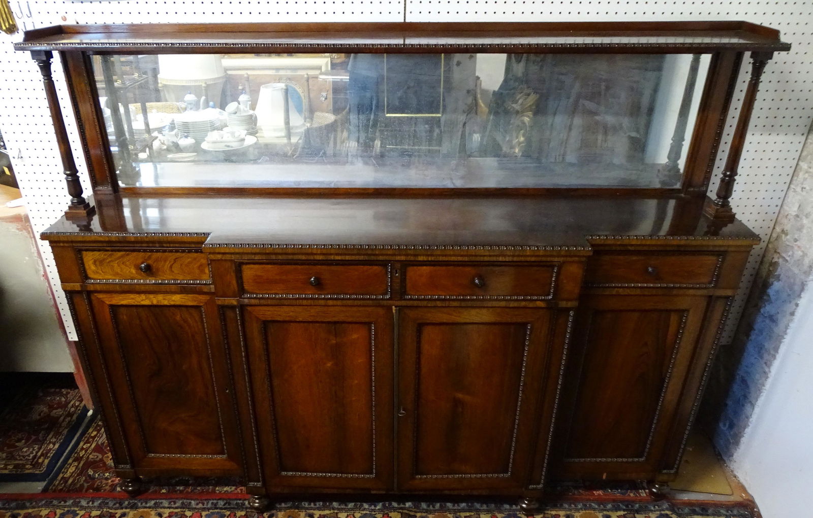 ROSEWOOD SERVER WITH MIRRORED BACK 58" X 75" X 17" (1 of 6)