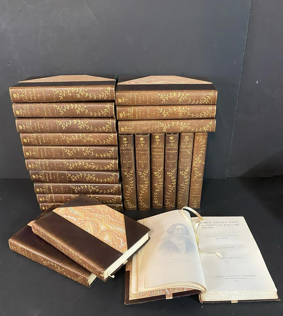 20 LEATHERBOUND  GEORGE ELIOT 19TH CENT.  7.5 X 4" (1 of 4)