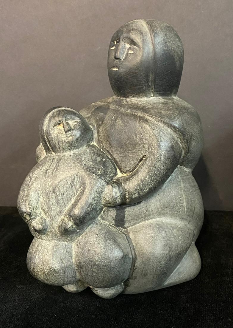 INUIT STONE CARVING UNSIGNED 7.5" X 5" X 3.5" (1 of 6)