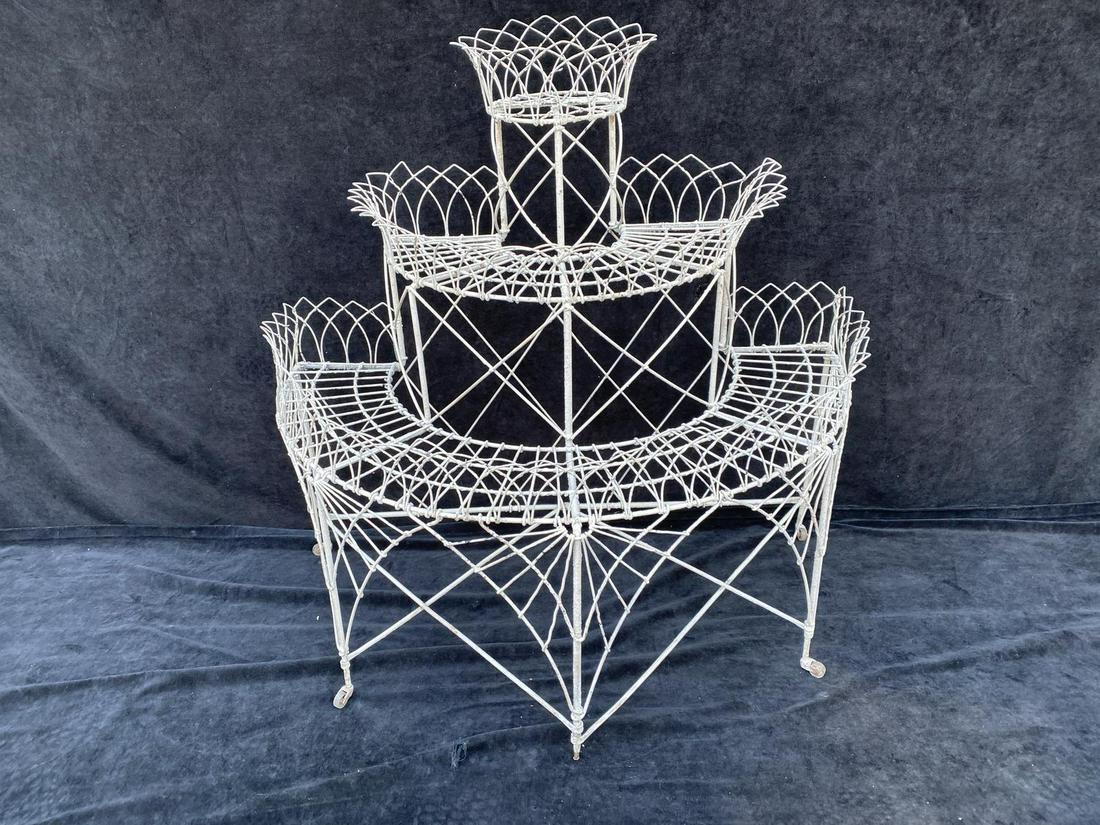 FRENCH WIRE PLANT STAND 39" X 36" X 21" (1 of 5)