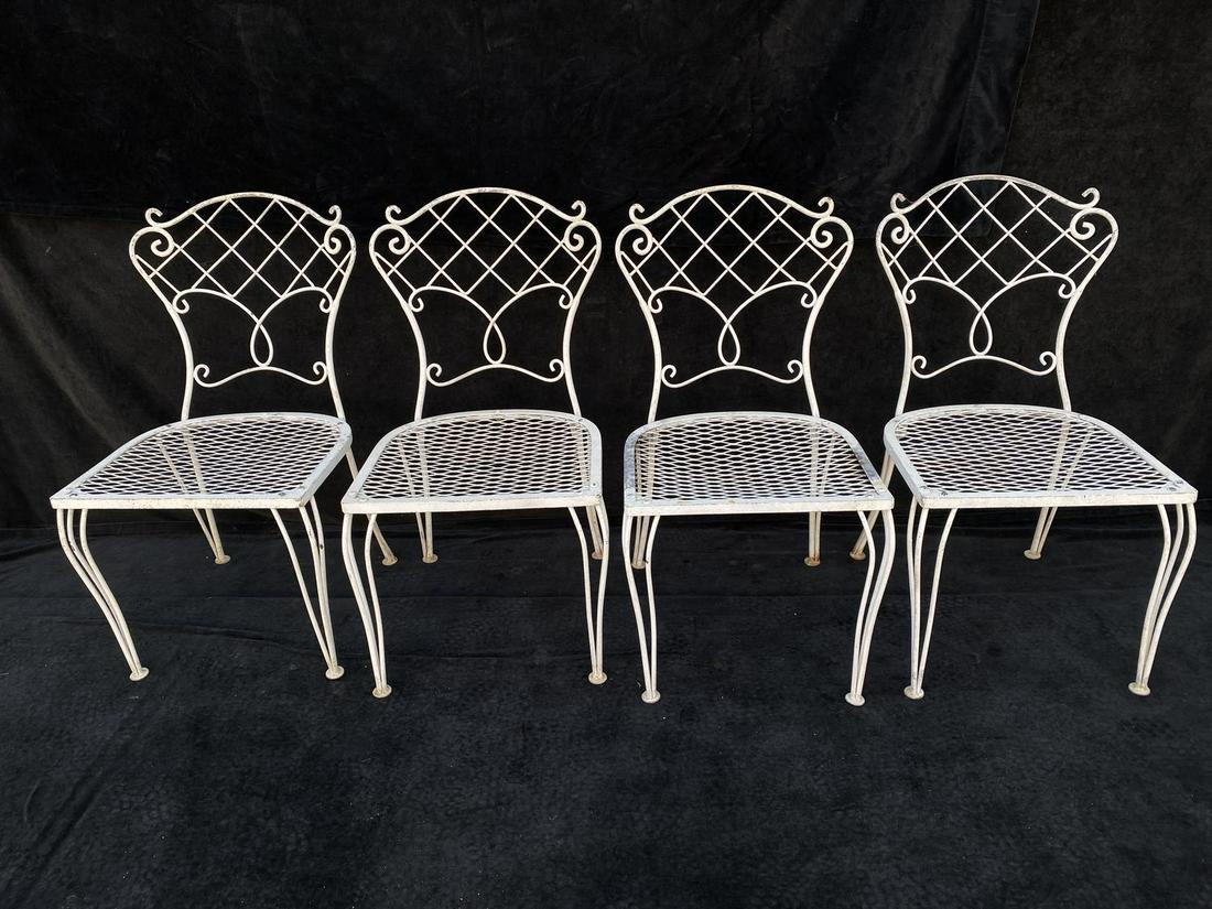 SET 4 FRENCH WROUGHT IRON CHAIRS (1 of 4)