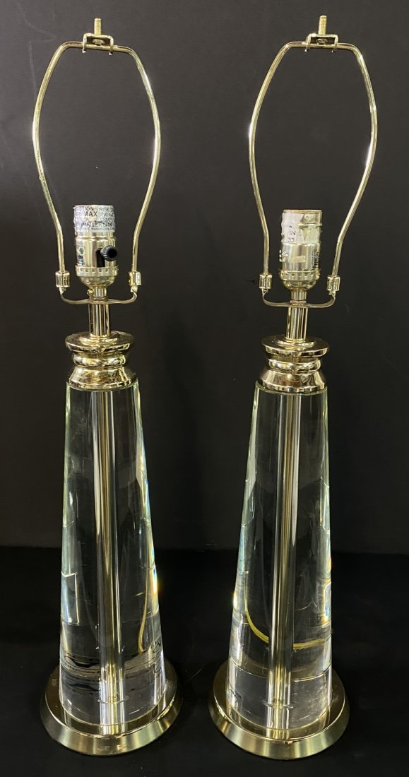 PR. GLASS LAMPS (TRIDENT HOME) 25"H (1 of 3)