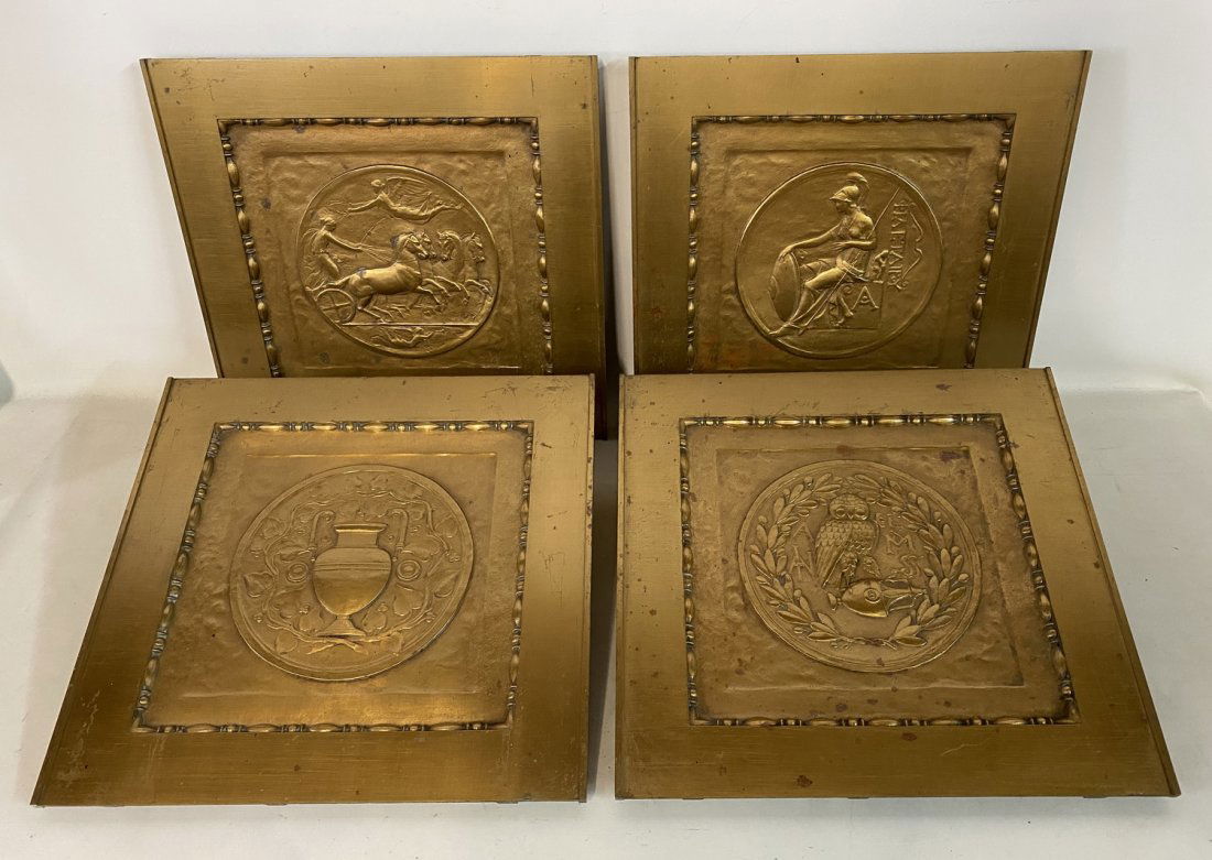 SET 4 BRONZE PLAQUES 16" X 15" (1 of 8)