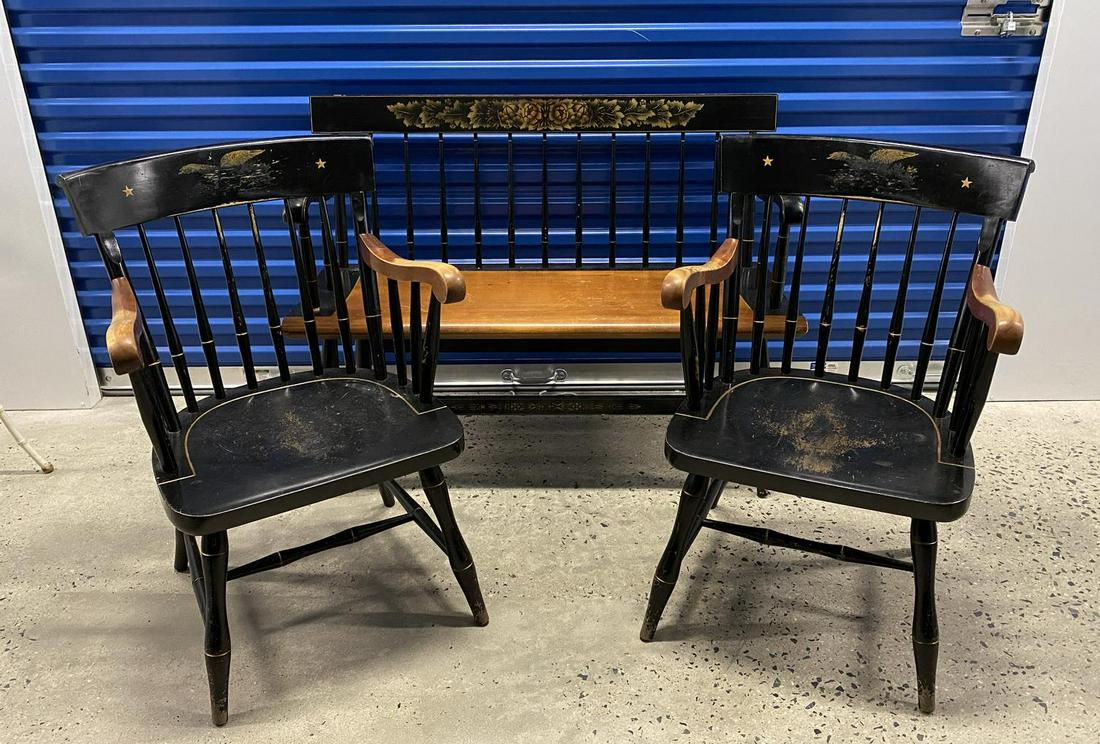 3 PC. NICHOLS AND STONE HITCHCOCK STYLE SALON SET (1 of 6)